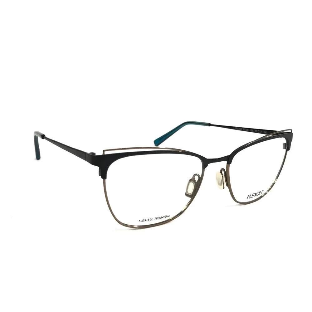 Flexon Eyeglasses Frame W3100 325 Black Gold Cat Eye Full Rim Titanium 53-17-140